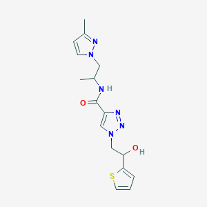 molecular formula C16H20N6O2S B6504301 1-[2-hydroxy-2-(thiophen-2-yl)ethyl]-N-[1-(3-methyl-1H-pyrazol-1-yl)propan-2-yl]-1H-1,2,3-triazole-4-carboxamide CAS No. 1396859-34-9