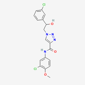 molecular formula C18H16Cl2N4O3 B6504308 N-(3-chloro-4-methoxyphenyl)-1-[2-(3-chlorophenyl)-2-hydroxyethyl]-1H-1,2,3-triazole-4-carboxamide CAS No. 1396680-56-0