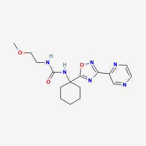 molecular formula C16H22N6O3 B6504320 3-(2-methoxyethyl)-1-{1-[3-(pyrazin-2-yl)-1,2,4-oxadiazol-5-yl]cyclohexyl}urea CAS No. 1396876-89-3