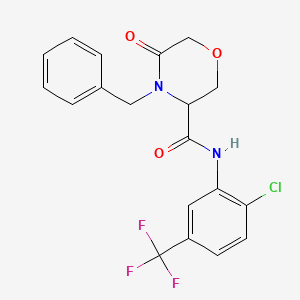 4-benzyl-N-[2-chloro-5-(trifluoromethyl)phenyl]-5-oxomorpholine-3-carboxamide