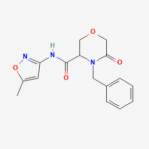 molecular formula C16H17N3O4 B6504337 4-benzyl-N-(5-methyl-1,2-oxazol-3-yl)-5-oxomorpholine-3-carboxamide CAS No. 1351585-03-9