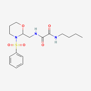molecular formula C17H25N3O5S B6504357 N'-{[3-(benzenesulfonyl)-1,3-oxazinan-2-yl]methyl}-N-butylethanediamide CAS No. 872881-04-4