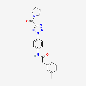 molecular formula C21H22N6O2 B6504358 2-(3-methylphenyl)-N-{4-[5-(pyrrolidine-1-carbonyl)-2H-1,2,3,4-tetrazol-2-yl]phenyl}acetamide CAS No. 1396637-35-6