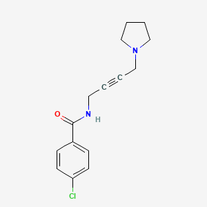 molecular formula C15H17ClN2O B6504405 4-chloro-N-[4-(pyrrolidin-1-yl)but-2-yn-1-yl]benzamide CAS No. 1396814-59-7