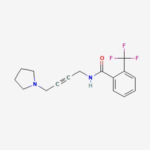 molecular formula C16H17F3N2O B6504406 N-[4-(pyrrolidin-1-yl)but-2-yn-1-yl]-2-(trifluoromethyl)benzamide CAS No. 1396749-95-3