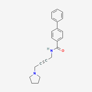 molecular formula C21H22N2O B6504413 N-[4-(pyrrolidin-1-yl)but-2-yn-1-yl]-[1,1'-biphenyl]-4-carboxamide CAS No. 1396684-90-4