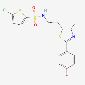 molecular formula C16H14ClFN2O2S3 B6504461 5-chloro-N-{2-[2-(4-fluorophenyl)-4-methyl-1,3-thiazol-5-yl]ethyl}thiophene-2-sulfonamide CAS No. 894005-74-4
