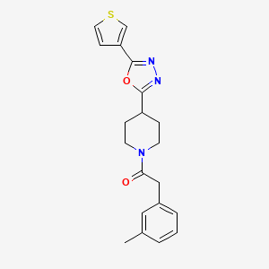 molecular formula C20H21N3O2S B6504503 2-(3-methylphenyl)-1-{4-[5-(thiophen-3-yl)-1,3,4-oxadiazol-2-yl]piperidin-1-yl}ethan-1-one CAS No. 1381454-76-7