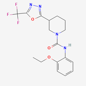 molecular formula C17H19F3N4O3 B6504506 N-(2-ethoxyphenyl)-3-[5-(trifluoromethyl)-1,3,4-oxadiazol-2-yl]piperidine-1-carboxamide CAS No. 1396861-07-6