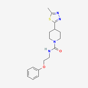 molecular formula C17H22N4O2S B6504517 4-(5-methyl-1,3,4-thiadiazol-2-yl)-N-(2-phenoxyethyl)piperidine-1-carboxamide CAS No. 1396686-94-4