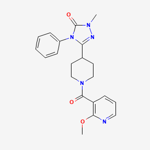 molecular formula C21H23N5O3 B6504529 3-[1-(2-methoxypyridine-3-carbonyl)piperidin-4-yl]-1-methyl-4-phenyl-4,5-dihydro-1H-1,2,4-triazol-5-one CAS No. 1421484-26-5