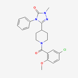 molecular formula C22H23ClN4O3 B6504531 3-[1-(5-chloro-2-methoxybenzoyl)piperidin-4-yl]-1-methyl-4-phenyl-4,5-dihydro-1H-1,2,4-triazol-5-one CAS No. 1421490-92-7