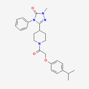 molecular formula C25H30N4O3 B6504533 1-methyl-4-phenyl-3-(1-{2-[4-(propan-2-yl)phenoxy]acetyl}piperidin-4-yl)-4,5-dihydro-1H-1,2,4-triazol-5-one CAS No. 1421524-59-5