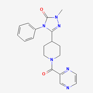 molecular formula C19H20N6O2 B6504538 1-methyl-4-phenyl-3-[1-(pyrazine-2-carbonyl)piperidin-4-yl]-4,5-dihydro-1H-1,2,4-triazol-5-one CAS No. 1421490-95-0