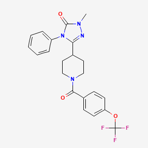 molecular formula C22H21F3N4O3 B6504543 1-methyl-4-phenyl-3-{1-[4-(trifluoromethoxy)benzoyl]piperidin-4-yl}-4,5-dihydro-1H-1,2,4-triazol-5-one CAS No. 1421443-67-5