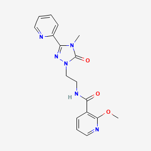 molecular formula C17H18N6O3 B6504576 2-methoxy-N-{2-[4-methyl-5-oxo-3-(pyridin-2-yl)-4,5-dihydro-1H-1,2,4-triazol-1-yl]ethyl}pyridine-3-carboxamide CAS No. 1396681-12-1