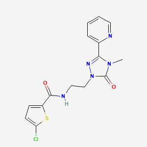 molecular formula C15H14ClN5O2S B6504583 5-chloro-N-{2-[4-methyl-5-oxo-3-(pyridin-2-yl)-4,5-dihydro-1H-1,2,4-triazol-1-yl]ethyl}thiophene-2-carboxamide CAS No. 1396882-03-3