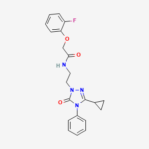 molecular formula C21H21FN4O3 B6504585 N-[2-(3-cyclopropyl-5-oxo-4-phenyl-4,5-dihydro-1H-1,2,4-triazol-1-yl)ethyl]-2-(2-fluorophenoxy)acetamide CAS No. 1396882-15-7