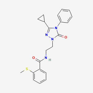 molecular formula C21H22N4O2S B6504600 N-[2-(3-cyclopropyl-5-oxo-4-phenyl-4,5-dihydro-1H-1,2,4-triazol-1-yl)ethyl]-2-(methylsulfanyl)benzamide CAS No. 1396861-88-3