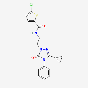 molecular formula C18H17ClN4O2S B6504603 5-chloro-N-[2-(3-cyclopropyl-5-oxo-4-phenyl-4,5-dihydro-1H-1,2,4-triazol-1-yl)ethyl]thiophene-2-carboxamide CAS No. 1396751-08-8