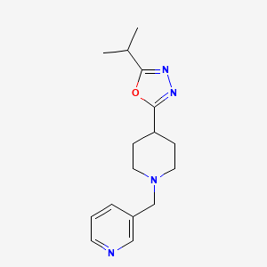 molecular formula C16H22N4O B6504608 2-isopropyl-5-(1-(pyridin-3-ylmethyl)piperidin-4-yl)-1,3,4-oxadiazole CAS No. 1421529-22-7
