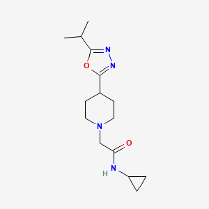 molecular formula C15H24N4O2 B6504610 N-cyclopropyl-2-{4-[5-(propan-2-yl)-1,3,4-oxadiazol-2-yl]piperidin-1-yl}acetamide CAS No. 1421515-39-0