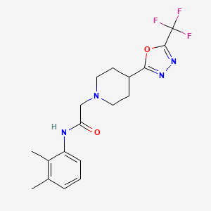 molecular formula C18H21F3N4O2 B6504612 N-(2,3-dimethylphenyl)-2-{4-[5-(trifluoromethyl)-1,3,4-oxadiazol-2-yl]piperidin-1-yl}acetamide CAS No. 1396867-86-9