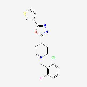 1-[(2-chloro-6-fluorophenyl)methyl]-4-[5-(thiophen-3-yl)-1,3,4-oxadiazol-2-yl]piperidine