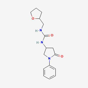 molecular formula C16H21N3O3 B6504630 3-(5-oxo-1-phenylpyrrolidin-3-yl)-1-[(oxolan-2-yl)methyl]urea CAS No. 894005-27-7