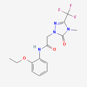 molecular formula C14H15F3N4O3 B6504631 N-(2-ethoxyphenyl)-2-[4-methyl-5-oxo-3-(trifluoromethyl)-4,5-dihydro-1H-1,2,4-triazol-1-yl]acetamide CAS No. 1421452-39-2