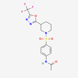 molecular formula C16H17F3N4O4S B6504653 N-[4-({3-[5-(trifluoromethyl)-1,3,4-oxadiazol-2-yl]piperidin-1-yl}sulfonyl)phenyl]acetamide CAS No. 1396853-91-0