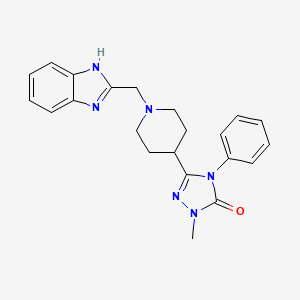 molecular formula C22H24N6O B6504668 3-{1-[(1H-1,3-benzodiazol-2-yl)methyl]piperidin-4-yl}-1-methyl-4-phenyl-4,5-dihydro-1H-1,2,4-triazol-5-one CAS No. 1396854-11-7