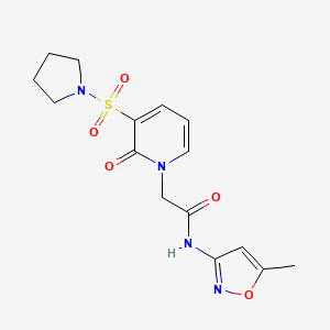 molecular formula C15H18N4O5S B6504699 N-(5-methyl-1,2-oxazol-3-yl)-2-[2-oxo-3-(pyrrolidine-1-sulfonyl)-1,2-dihydropyridin-1-yl]acetamide CAS No. 1396855-20-1