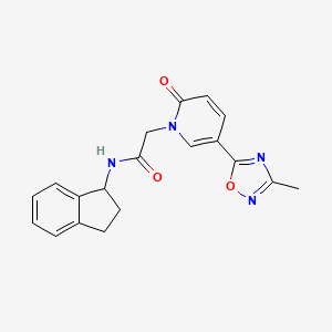 molecular formula C19H18N4O3 B6504710 N-(2,3-dihydro-1H-inden-1-yl)-2-[5-(3-methyl-1,2,4-oxadiazol-5-yl)-2-oxo-1,2-dihydropyridin-1-yl]acetamide CAS No. 1396857-27-4