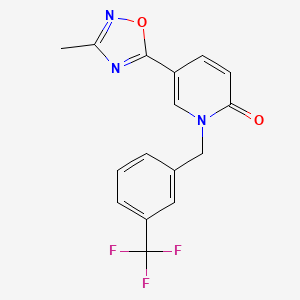 molecular formula C16H12F3N3O2 B6504717 5-(3-methyl-1,2,4-oxadiazol-5-yl)-1-{[3-(trifluoromethyl)phenyl]methyl}-1,2-dihydropyridin-2-one CAS No. 1396863-04-9