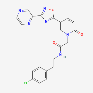 molecular formula C21H17ClN6O3 B6504728 N-[2-(4-chlorophenyl)ethyl]-2-{2-oxo-5-[3-(pyrazin-2-yl)-1,2,4-oxadiazol-5-yl]-1,2-dihydropyridin-1-yl}acetamide CAS No. 1396673-52-1