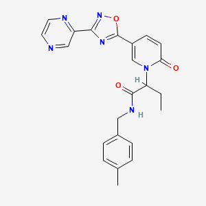 molecular formula C23H22N6O3 B6504742 N-[(4-methylphenyl)methyl]-2-{2-oxo-5-[3-(pyrazin-2-yl)-1,2,4-oxadiazol-5-yl]-1,2-dihydropyridin-1-yl}butanamide CAS No. 1396633-93-4