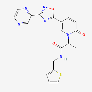 2-{2-oxo-5-[3-(pyrazin-2-yl)-1,2,4-oxadiazol-5-yl]-1,2-dihydropyridin-1-yl}-N-[(thiophen-2-yl)methyl]propanamide