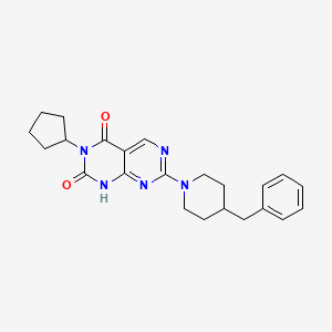7-(4-benzylpiperidin-1-yl)-3-cyclopentyl-1H,2H,3H,4H-[1,3]diazino[4,5-d]pyrimidine-2,4-dione