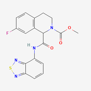 molecular formula C18H15FN4O3S B6504771 methyl 1-[(2,1,3-benzothiadiazol-4-yl)carbamoyl]-7-fluoro-1,2,3,4-tetrahydroisoquinoline-2-carboxylate CAS No. 1396625-46-9