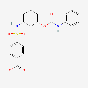 molecular formula C21H24N2O6S B6504782 methyl 4-({3-[(phenylcarbamoyl)oxy]cyclohexyl}sulfamoyl)benzoate CAS No. 1396760-74-9