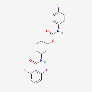 molecular formula C20H19F3N2O3 B6504787 3-(2,6-difluorobenzamido)cyclohexyl N-(4-fluorophenyl)carbamate CAS No. 1351660-56-4