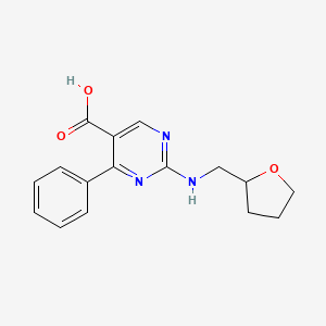 molecular formula C16H17N3O3 B6504794 2-{[(oxolan-2-yl)methyl]amino}-4-phenylpyrimidine-5-carboxylic acid CAS No. 1396771-08-6