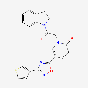 1-[2-(2,3-dihydro-1H-indol-1-yl)-2-oxoethyl]-5-[3-(thiophen-3-yl)-1,2,4-oxadiazol-5-yl]-1,2-dihydropyridin-2-one