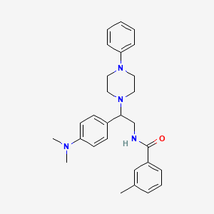 molecular formula C28H34N4O B6504804 N-{2-[4-(dimethylamino)phenyl]-2-(4-phenylpiperazin-1-yl)ethyl}-3-methylbenzamide CAS No. 1005305-36-1