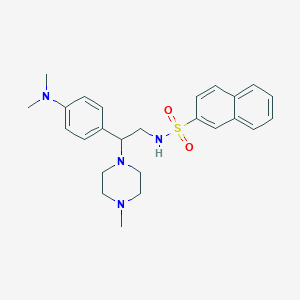 molecular formula C25H32N4O2S B6504812 N-{2-[4-(dimethylamino)phenyl]-2-(4-methylpiperazin-1-yl)ethyl}naphthalene-2-sulfonamide CAS No. 941949-34-4