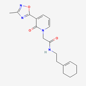 molecular formula C18H22N4O3 B6504826 N-[2-(cyclohex-1-en-1-yl)ethyl]-2-[3-(3-methyl-1,2,4-oxadiazol-5-yl)-2-oxo-1,2-dihydropyridin-1-yl]acetamide CAS No. 1396858-39-1