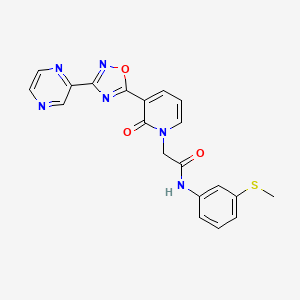 molecular formula C20H16N6O3S B6504833 N-[3-(methylsulfanyl)phenyl]-2-{2-oxo-3-[3-(pyrazin-2-yl)-1,2,4-oxadiazol-5-yl]-1,2-dihydropyridin-1-yl}acetamide CAS No. 1396761-91-3