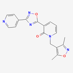 molecular formula C18H15N5O3 B6504839 1-[(3,5-dimethyl-1,2-oxazol-4-yl)methyl]-3-[3-(pyridin-4-yl)-1,2,4-oxadiazol-5-yl]-1,2-dihydropyridin-2-one CAS No. 1396855-12-1