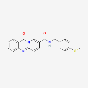 molecular formula C21H17N3O2S B6504855 N-{[4-(methylsulfanyl)phenyl]methyl}-11-oxo-11H-pyrido[2,1-b]quinazoline-8-carboxamide CAS No. 1428353-05-2